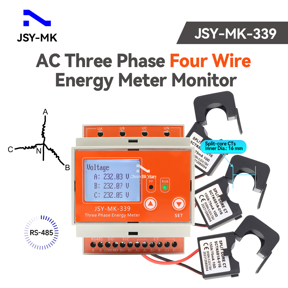JSY-MK-339 RS485 Bidirectional - Energy Meter Bidirectional のレビューと価格
