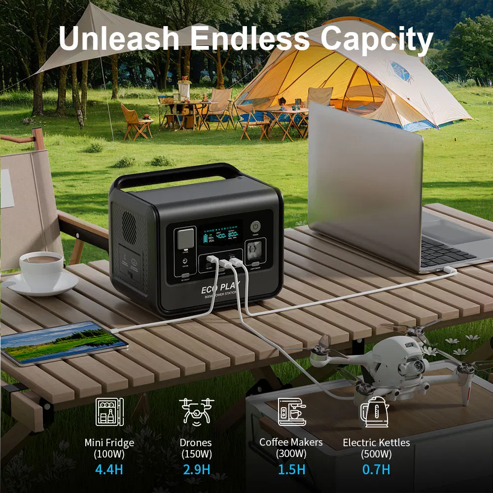 800W 512Wh Solar Power Station - Portable Power Station のレビューと価格