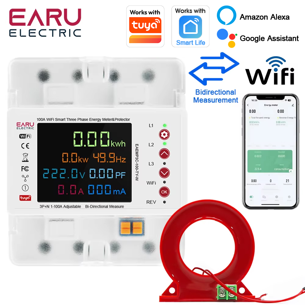 Three Phase Tuya WiFi Smart Bi - Energy Meter Bidirectional のレビューと価格