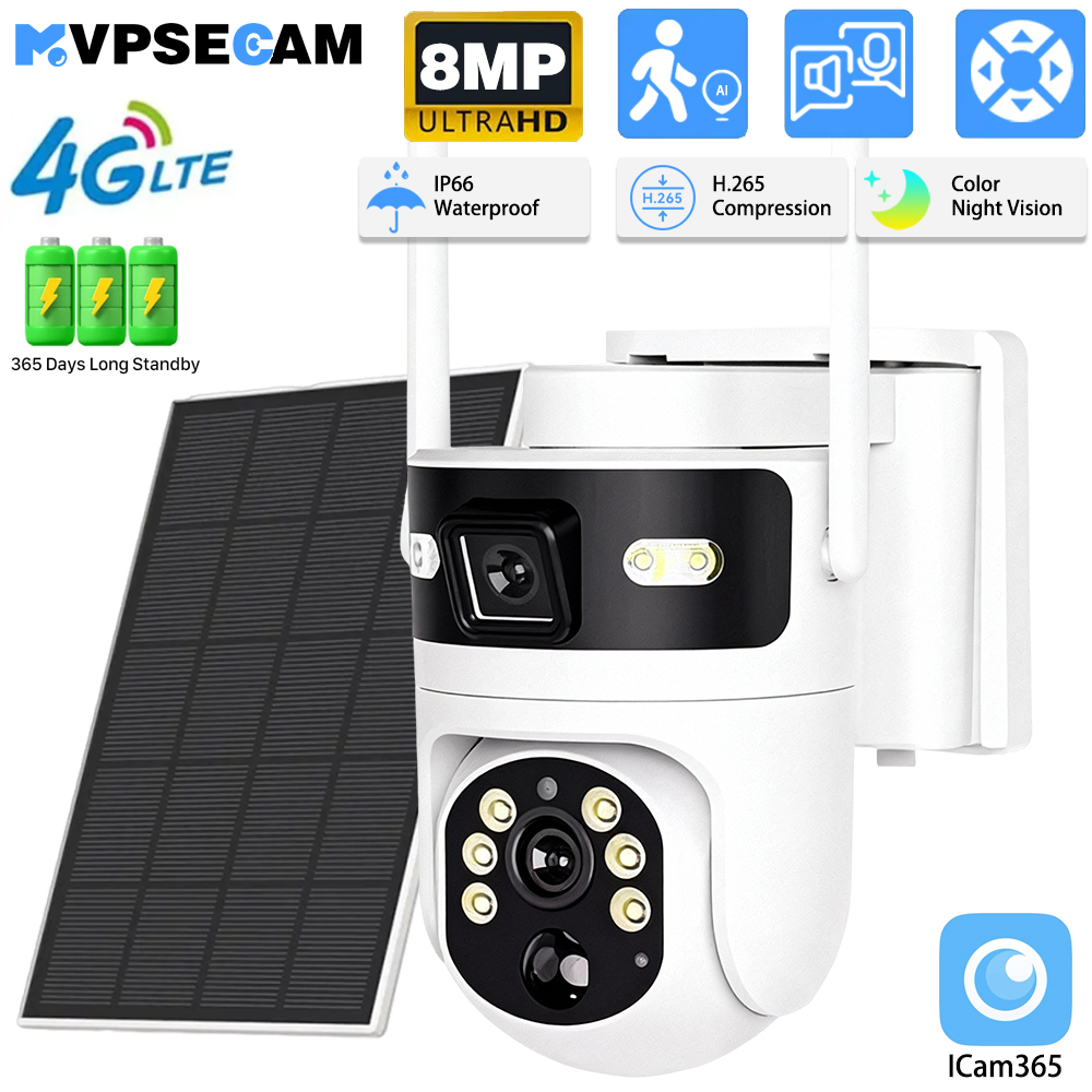 8MP 4K 4G SIM Card PTZ IP Came - Solar Panel Tilt Mount のレビューと価格