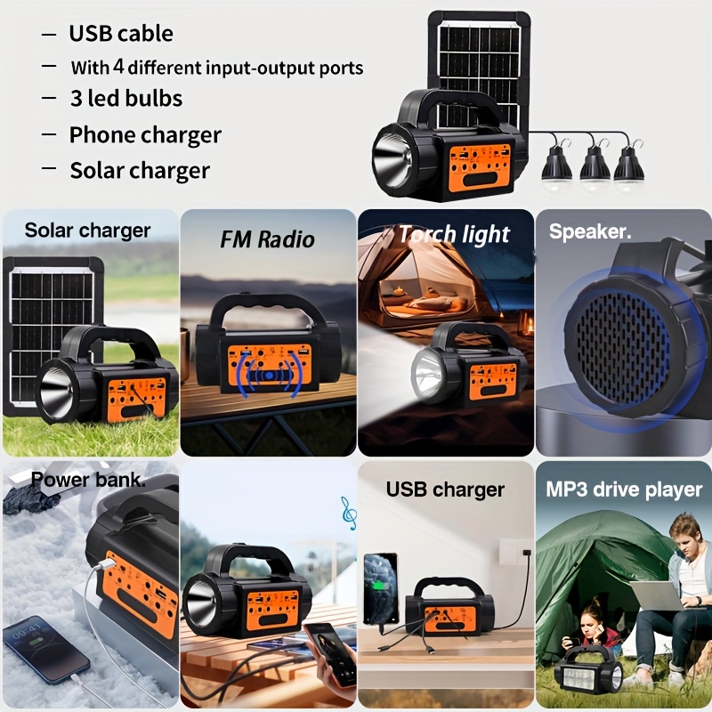 Solar Rechargeable Camping Lig - Portable Power Station のレビューと価格