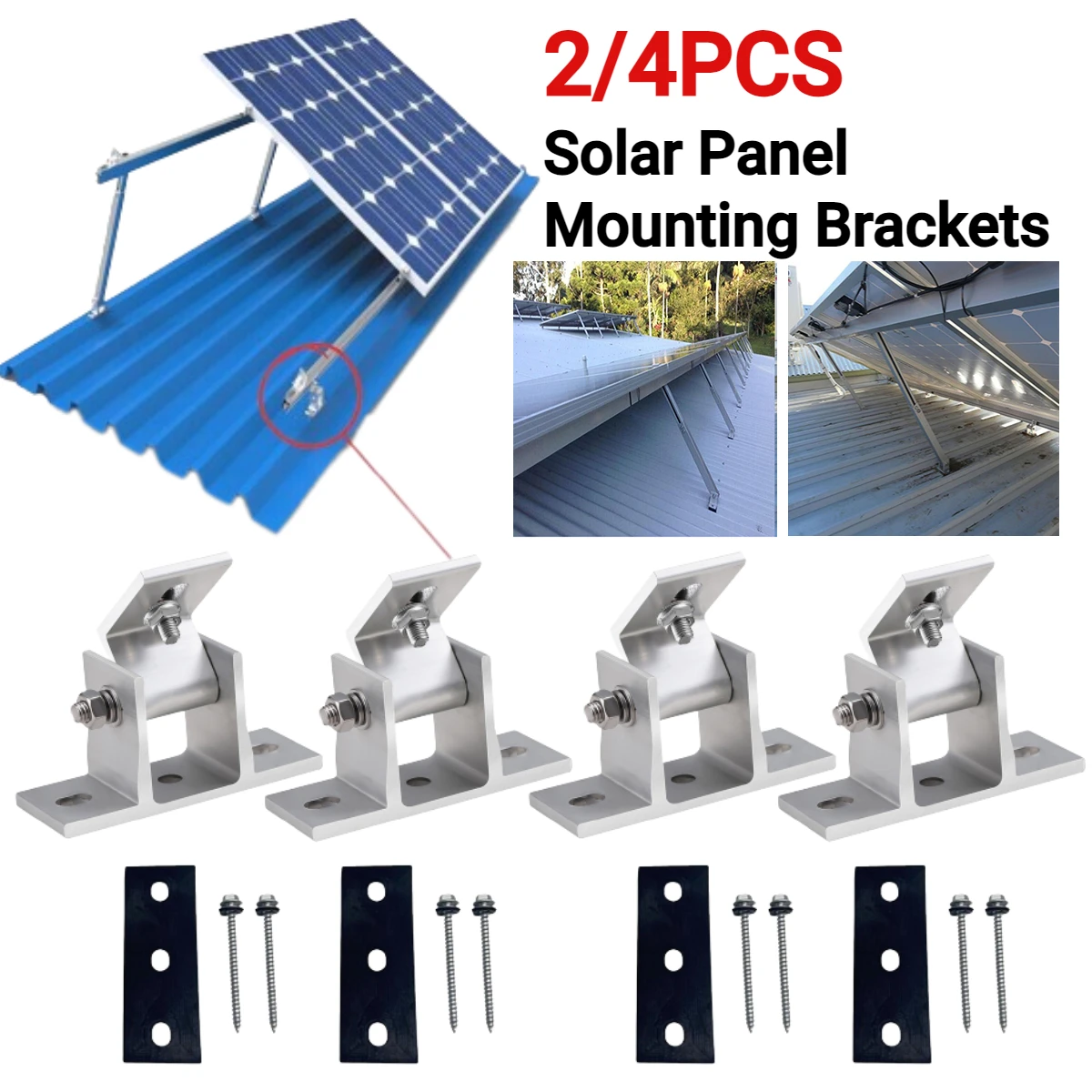 4/2PCS Solar Panel Mounting Br - Solar Panel Tilt Mount のレビューと価格