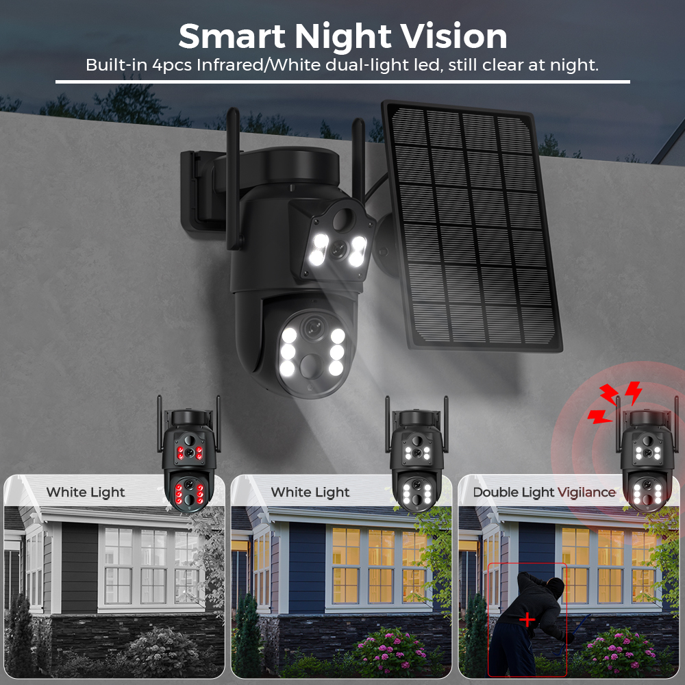 8MP 4K HD Solar WiFi Camera Ou - Solar Panel Tilt Mount のレビューと価格